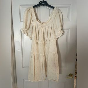 Plus size off white eyelet dress
